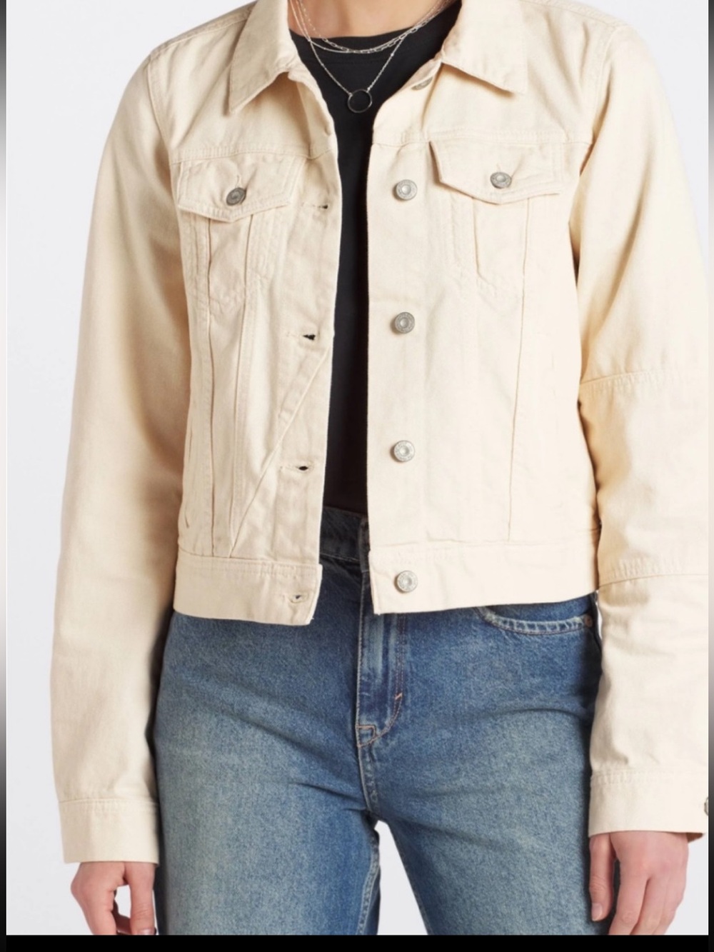 We The Free Rumors Denim Jacket Ivory Medium